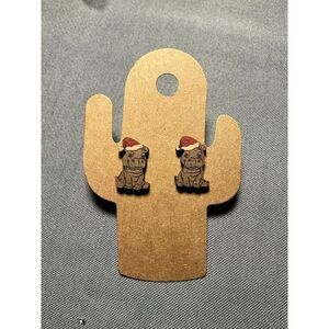 Hippopotamus‎ Christmas Earrings